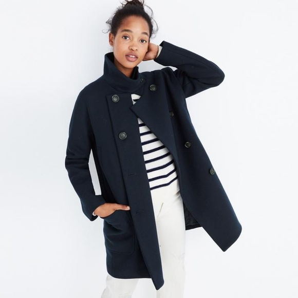 Madewell Jackets & Blazers - NWOT Madewell Double Breasted City Grid Coat Navy